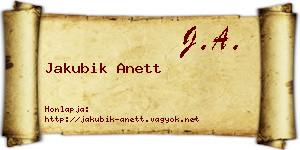 Jakubik Anett névjegykártya