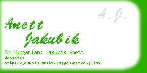 anett jakubik business card